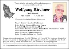 Traueranzeige Wolfgang Kirchner