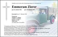 Traueranzeige Emmeram Zierer