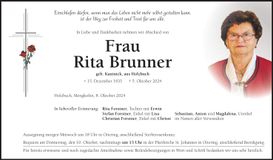 Traueranzeige Rita Brunner