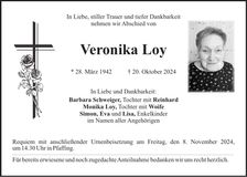 Traueranzeige Veronika Loy