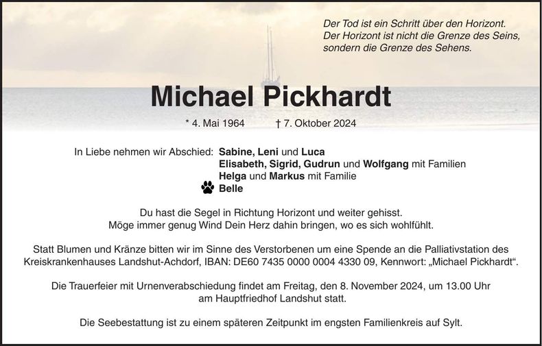Traueranzeige Michael Pickhardt