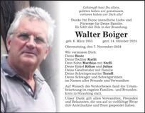 Traueranzeige Walter Boiger