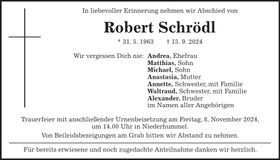 Traueranzeige Robert Schrödl