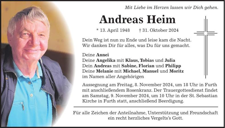 Traueranzeige Andreas Heim