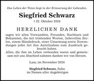 Traueranzeige Siegfried Schwarz
