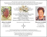Traueranzeige Albert und Theresia Gschlößl