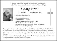 Traueranzeige Georg Bretl