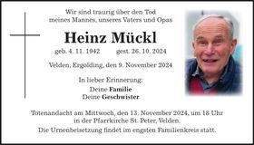 Traueranzeige Heinz Mückl