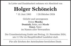 Traueranzeige Holger Schöneich