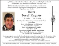 Traueranzeige Josef Ragner