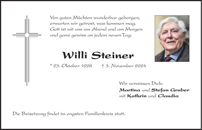 Traueranzeige Renate Steiner