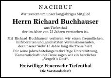 Traueranzeige Richard Buchhauser