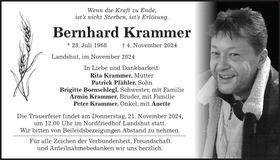 Traueranzeige Bernhard Krammer