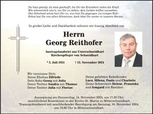 Traueranzeige Georg Reithofer