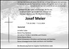 Traueranzeige Josef Meier
