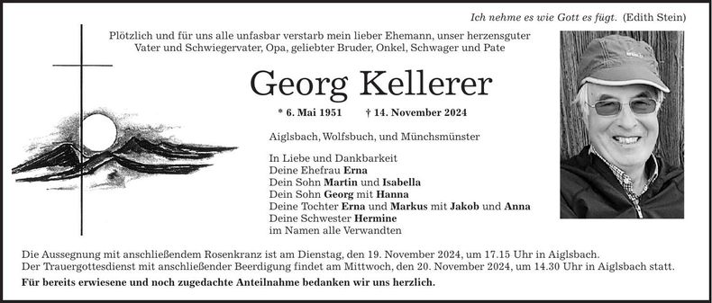 Traueranzeige Georg Kellerer