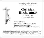Traueranzeige Christian Hirthammer