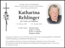 Traueranzeige Katharina Rehlinger