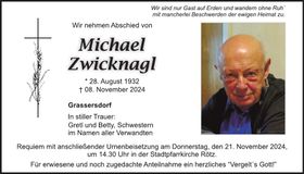 Traueranzeige Michael Zwicknagl