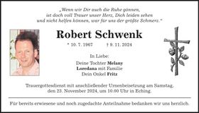Traueranzeige Robert Schwenk