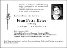 Traueranzeige Petra Heier