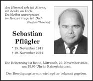 Traueranzeige Sebastian Pflügler