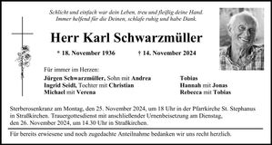 Traueranzeige Karl Schwarzmüller