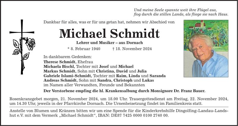 Traueranzeige Michael Schmidt