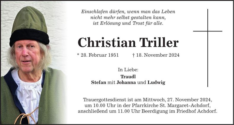 Traueranzeige Christian Triller