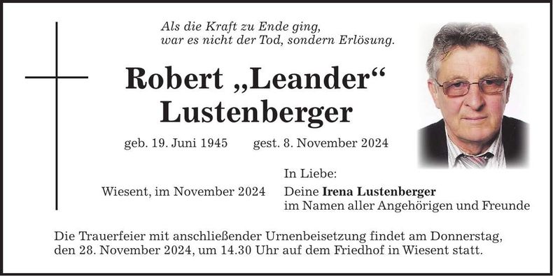 Traueranzeige Robert Lustenberger