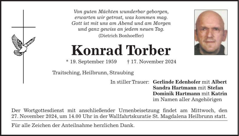 Traueranzeige Konrad Torber