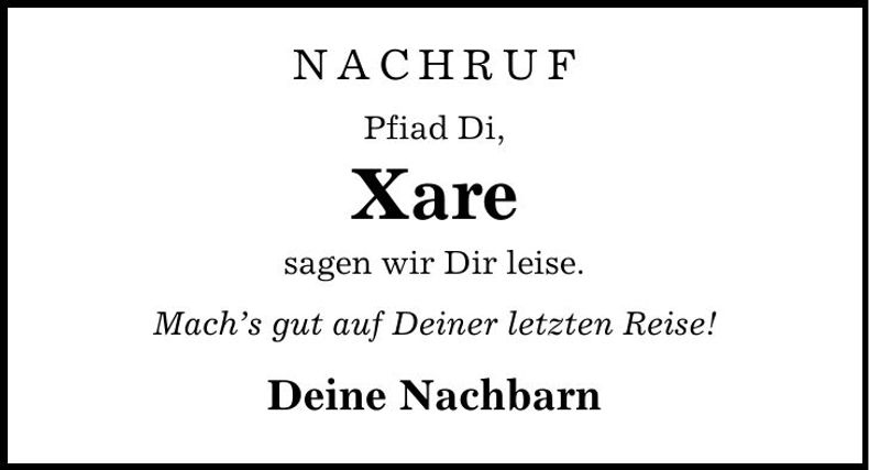 Traueranzeige Xaver Xaver Brey
