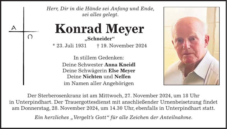 Traueranzeige Konrad Meyer