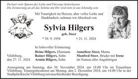 Traueranzeige Sylvia Hilgers