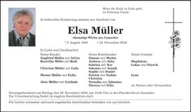 Traueranzeige Elsa Müller