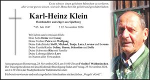 Traueranzeige Karl-Heinz Klein