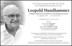 Traueranzeige Leopold Hundhammer