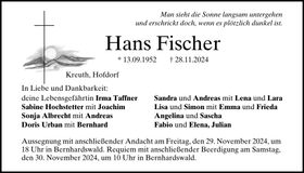 Traueranzeige Hans Fischer
