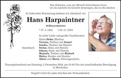 Traueranzeige Hans Harpaintner