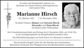 Traueranzeige Marianne Hirsch