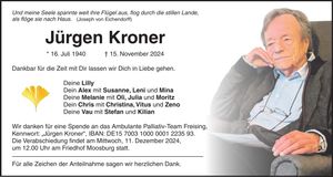 Traueranzeige Jürgen Kroner