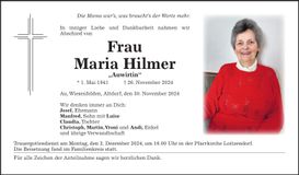 Traueranzeige Maria Hilmer