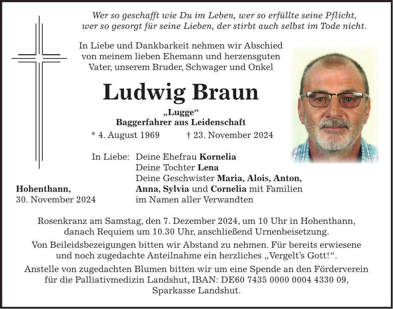 Traueranzeige Ludwig Braun