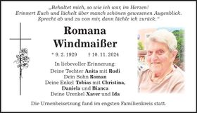 Traueranzeige Romana Windmaißer