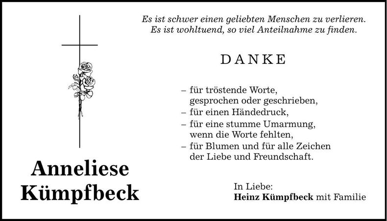Traueranzeige Anneliese Kümpfbeck