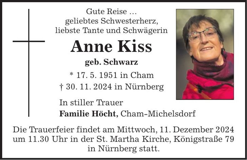 Traueranzeige Anne Kiss
