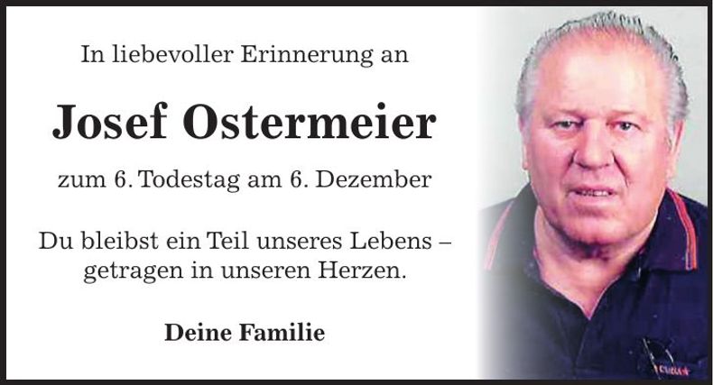 Traueranzeige Josef Ostermeier
