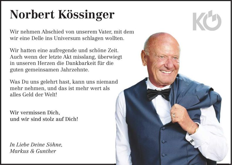 Traueranzeige Norbert Kössinger