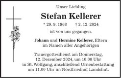 Traueranzeige Stefan Kellerer