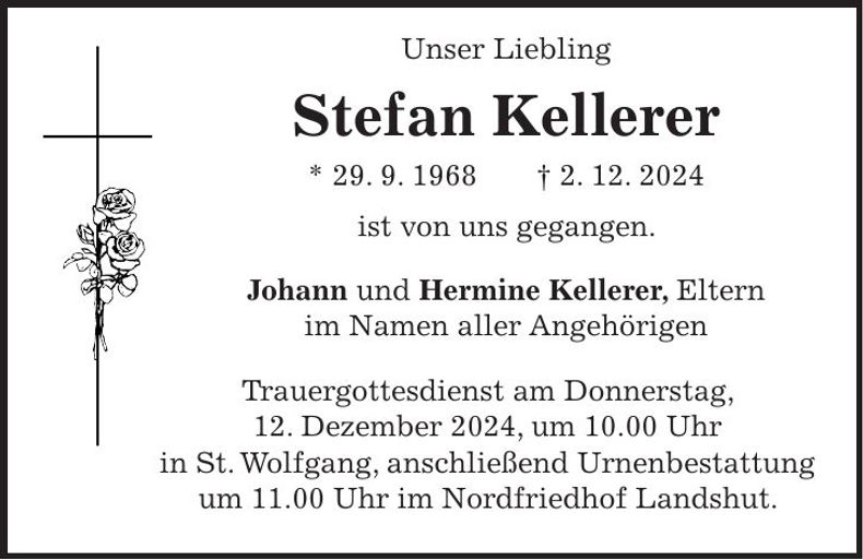 Traueranzeige Stefan Kellerer